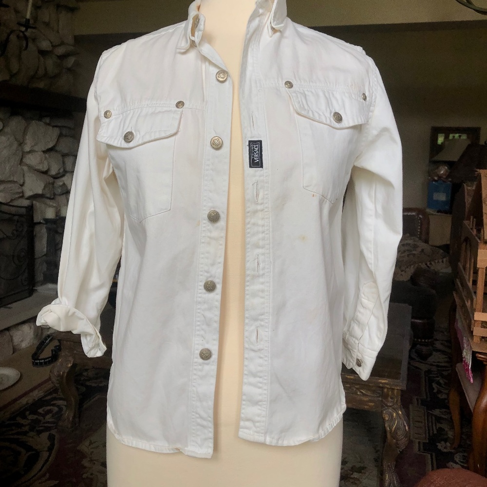 Young Versace White Denim Jacket